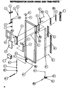 Door / Hinge / Trim Refrigerator parts for Amana Side-By-Side Refrigerator SXDE528MW-P1173401W from AppliancePartsPros.com