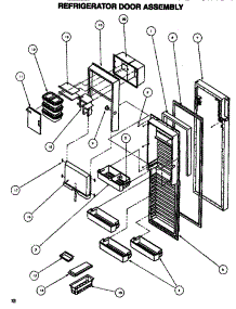 Refrigerator Door parts for Amana Side-By-Side Refrigerator SXDE528MW-P1173401W from AppliancePartsPros.com