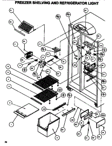 Freezer Shelving & Ref Light parts for Amana Side-By-Side Refrigerator SXDE528MW-P1173401W from AppliancePartsPros.com
