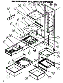 Shelving & Drawers (Ref) parts for Amana Side-By-Side Refrigerator SXDE528MW-P1173401W from AppliancePartsPros.com