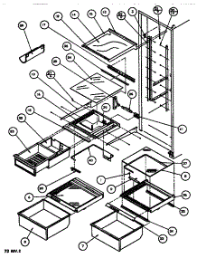 Shelving & Drawers (Ref) parts for Amana Side-By-Side Refrigerator SXDT522J-P7845304W from AppliancePartsPros.com