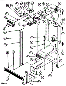 Controls & Cabinet (Ref / Frz) parts for Amana Side-By-Side Refrigerator SXDT522J-P7845304W from AppliancePartsPros.com