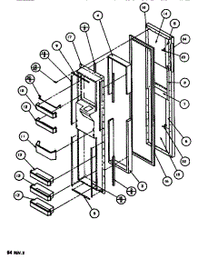 Freezer Door parts for Amana Side-By-Side Refrigerator SXDT526J-P7845305W from AppliancePartsPros.com
