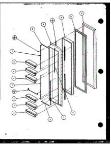 Freezer Door (Sz22mw / P1120607ww) (Sz22ml / P1120607wl) (Sz22mw / P1120608ww) (Sz22ml / P1120608wl) (Sz22mbw / P1120609ww) (Sz22mbl / P1120609wl) (Sz22mbw / P1120610ww) (Sz22mbl / P1120610wl) parts for Amana Side-By-Side Refrigerator SZ22ML-P1120608WL from AppliancePartsPros.com