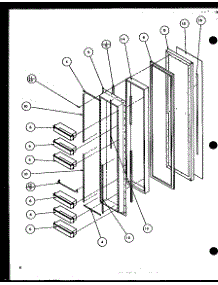 Freezer Door (Sz25m2w / P1154903ww) (Sz25m2l / P1154903wl) (Sz25mp2w / P1154904ww) (Sz25mp2l / P1154904wl) parts for Amana Side-By-Side Refrigerator SZ25M2W-P1154903WW from AppliancePartsPros.com
