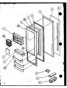 Refrigerator Door (Sz25mw / P1120709ww) (Sz25ml / P1120709wl) (Sz25mw / P1120710ww) (Sz25ml / P1120710wl) (Sz25mpw / P1120711ww) (Sz25mpw / P1120712ww) (Sz25mpl / P1120711wl) (Sz25mpl / P1120712wl) parts for Amana Side-By-Side Refrigerator SZ25ML-P1120709WL from AppliancePartsPros.com