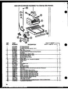 Ice Maker (Ic4n / P1110801w) parts for Amana Side-By-Side Refrigerator SZ25MP2L-P1154904WL from AppliancePartsPros.com