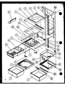Refrigerator Shelving And Drawers (Sz25mw / P1120709ww) (Sz25ml / P1120709wl) (Sz25mw / P1120710ww) (Sz25ml / P1120710wl) (Sz25mpw / P1120711ww) (Sz25mpw / P1120712ww) (Sz25mpl / P1120711wl) (Sz25mpl / P1120712wl) parts for Amana Side-By-Side Refrigerator SZ25MW-P1120709WW from AppliancePartsPros.com