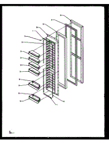 Freezer Door parts for Amana Side-By-Side Refrigerator SZ25NE-P1162702WE from AppliancePartsPros.com