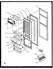 Refrigerator Door (Sz22ne / P1162701we) (Sz22nl / P1162701wl) (Sz22nw / P1162701ww) (Sq22nbl / P1162705wl) (Sq22nbw / P1162705ww) parts for Amana Side-By-Side Refrigerator SZ25NL-P1162702WL from AppliancePartsPros.com
