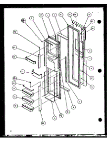 Freezer Door parts for Amana Side-By-Side Refrigerator SZD20J-P7870136W from AppliancePartsPros.com