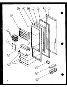 Refrigerator Door parts for Amana Side-By-Side Refrigerator SZD20J-P7870136W from AppliancePartsPros.com