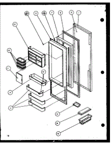 Refrigerator Door (Sbd20k / P1117701w) parts for Amana Side-By-Side Refrigerator SZD20K-P1117702W from AppliancePartsPros.com