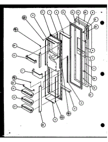 Freezer Door parts for Amana Side-By-Side Refrigerator SZD20KB-P1102505W from AppliancePartsPros.com