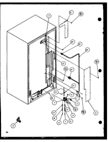 Cabinet Back (Sbd20k / P1117701w) parts for Amana Side-By-Side Refrigerator SZD20KP-P1117704W from AppliancePartsPros.com