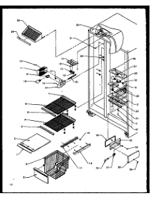 Freezer Shelving And Refrigerator Light parts for Amana Side-By-Side Refrigerator SZD20NPE-P1162502WE from AppliancePartsPros.com