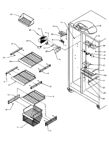 Freezer Shelving & Ref Light parts for Amana Side-By-Side Refrigerator SZD22S5L-P1190414WL from AppliancePartsPros.com