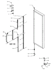 Door Hinge & Trim (Ref) parts for Amana Side-By-Side Refrigerator SZD22S5W-P1190414WW from AppliancePartsPros.com