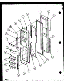 Freezer Door parts for Amana Side-By-Side Refrigerator SZD25MBW-P1121009WW from AppliancePartsPros.com