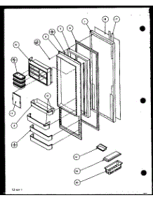 Refrigerator Door parts for Amana Side-By-Side Refrigerator SZD25MPE-P1121012WE from AppliancePartsPros.com