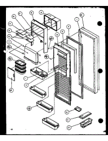 Refrigerator Door parts for Amana Side-By-Side Refrigerator SZD27KPL-P1101206WL from AppliancePartsPros.com