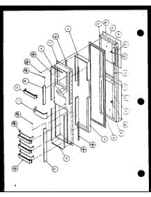 Freezer Door parts for Amana Side-By-Side Refrigerator SZDE20K-P1117601W from AppliancePartsPros.com