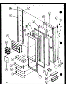 Refrigerator Door parts for Amana Side-By-Side Refrigerator SZDE20KB-P1102502W from AppliancePartsPros.com