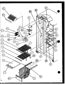 Freezer Shelving And Refrigerator Light parts for Amana Side-By-Side Refrigerator SZDE20KB-P1102502W from AppliancePartsPros.com