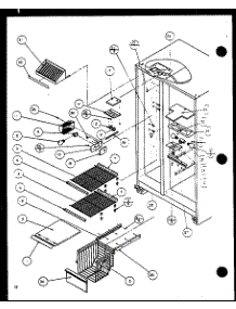 Freezer Shelving And Refrigerator Light parts for Amana Side-By-Side Refrigerator SZDE20KP-P1117603W from AppliancePartsPros.com