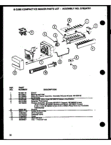 Ice Maker parts for Amana Side-By-Side Refrigerator SZDE20KP-P1117603W from AppliancePartsPros.com