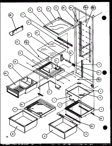 Refrigerator Shelving And Drawers parts for Amana Side-By-Side Refrigerator SZDE25K-P1102510W from AppliancePartsPros.com