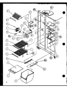 Freezer Shelving And Refrigerator Light parts for Amana Side-By-Side Refrigerator SZDE27KPL-P1110603WL from AppliancePartsPros.com