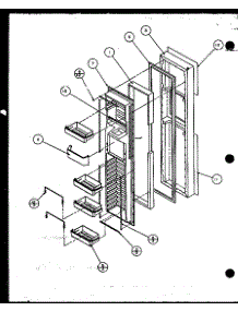 Freezer Door parts for Amana Side-By-Side Refrigerator SZDE27KPW-P1110603WW from AppliancePartsPros.com
