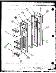 Freezer Door (Szde27mw / P1124401ww) (Szde27ml / P1124401wl) (Szde27mbw / P1124402ww) (Szde27mbl / P1124402wl) (Szde27mpw / P1124403ww) (Szde27mpe / P1124403we) (Szde27mpl / P1124403wl) parts for Amana Side-By-Side Refrigerator SZDE27MPL-P1124403WL from AppliancePartsPros.com
