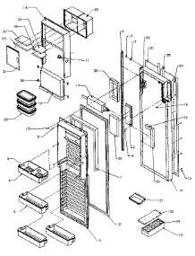 Refrigerator Door parts for Amana Side-By-Side Refrigerator SZDE27N-P1162202W from AppliancePartsPros.com