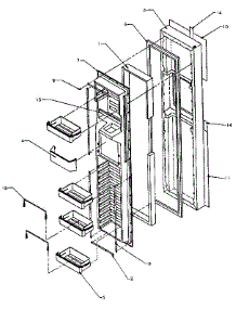 Freezer Door parts for Amana Side-By-Side Refrigerator SZDE27N-P1162205W from AppliancePartsPros.com