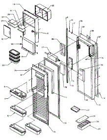 Refrigerator Door parts for Amana Side-By-Side Refrigerator SZDE27N-P1162205W from AppliancePartsPros.com