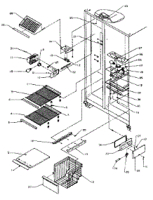 Freezer Shelving And Refrigerator Light parts for Amana Side-By-Side Refrigerator SZDE27N-P1162205W from AppliancePartsPros.com