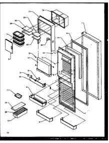 Refrigerator Door parts for Amana Side-By-Side Refrigerator SZI20NE-P1162901WE from AppliancePartsPros.com