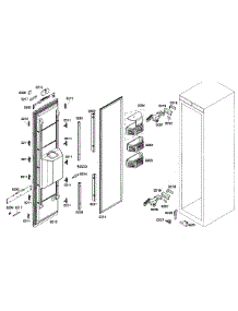 Door Assy parts for Thermador Upright Freezer T18BD80FL-07 from AppliancePartsPros.com