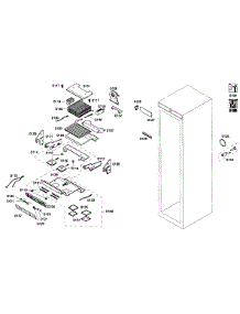 Cabinet Assy parts for Thermador Upright Freezer T18BD80FLE from AppliancePartsPros.com