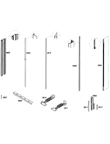 Framing parts for Thermador Upright Freezer T18ID80NLP/32 from AppliancePartsPros.com