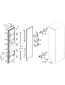 Door Assy parts for Thermador Upright Freezer T18ID80NLP/46 from AppliancePartsPros.com