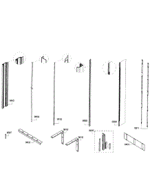 Framing parts for Thermador Upright Freezer T18ID80NLP/48 from AppliancePartsPros.com
