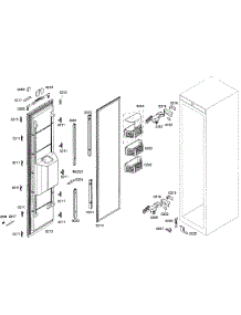 Door Assy parts for Thermador Upright Freezer T18ID80NRP/40 from AppliancePartsPros.com