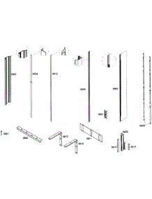 Framing parts for Thermador Upright Freezer T18ID80NRP/40 from AppliancePartsPros.com