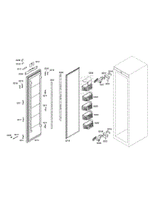 Freezer Door parts for Thermador Upright Freezer T18IF70CSS-01 from AppliancePartsPros.com