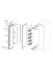 Freezer Door parts for Thermador Upright Freezer T18IF70FSS-01 from AppliancePartsPros.com