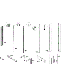 Framing parts for Thermador Upright Freezer T24ID80NLP/46 from AppliancePartsPros.com