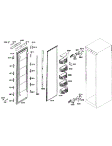 Door Assy parts for Thermador Upright Freezer T24IF70NSP/18 from AppliancePartsPros.com